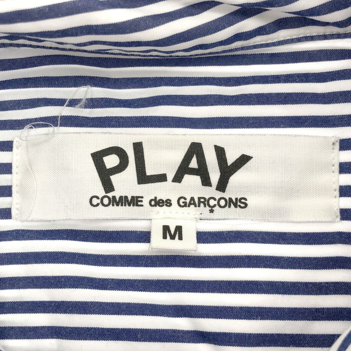 COMME des GARCONS AZ-B007ストライプシャツPLAYハート PLAY COMME des GARCONS プレイコムデギャルソン ハートワッペン
