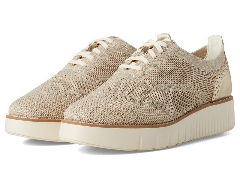 コールハーン レディース シューズ オックスフォード プラットフォーム Cole Haan Grand City Platform Stitchlite Oxfords RyeGold Metallic KnitIvory アイボリー