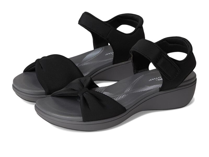 クラークス レディース シューズ サンダル Clarks Breeze Rae Sara Black Textile ブラック