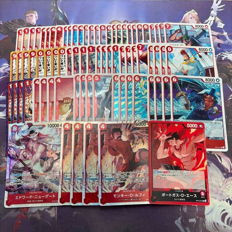 赤 SR以下 4コン(※3枚欠品) 21種78枚 決戦の刻 OP16 ルフィ エース