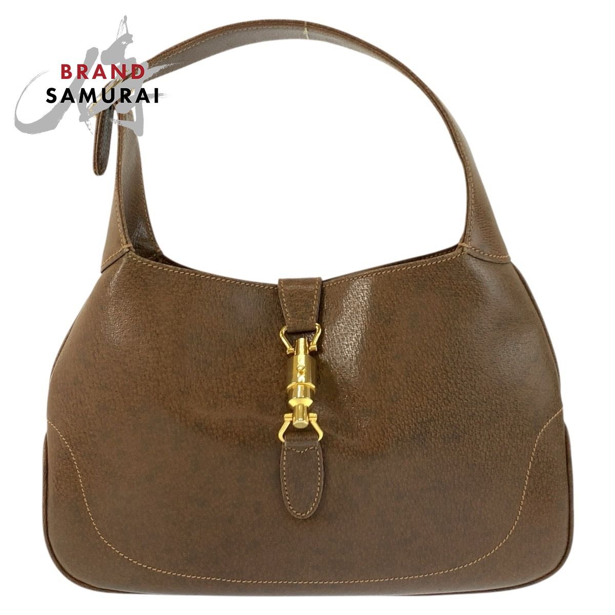 美品 GUCCI グッチ ヴィンテージ ジャッキー ブラウン ゴールド金具 レザー 98 15 00 1244 ショルダーバッグ ハンドバッグ 602849【中古】