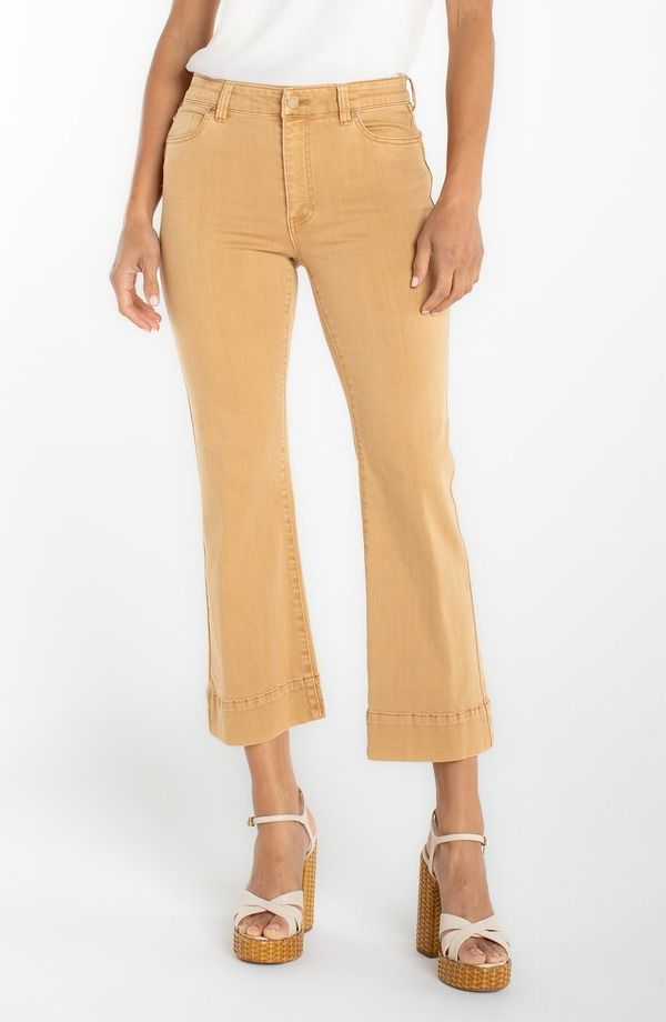 リバプール レディース ボトムス カジュアルパンツ ジーンズ Liverpool Hannah Crop Flare Jeanstraw