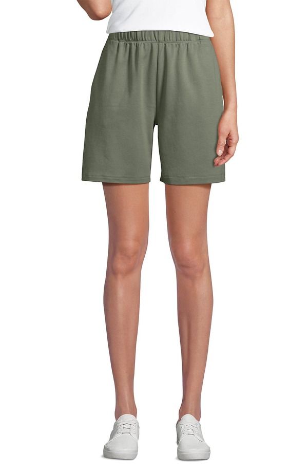 ランズエンド レディース ボトムス ハーフパンツ・ショーツ ショートパンツ ニット Lands End Sport Knit High Rise Shortsage セージ