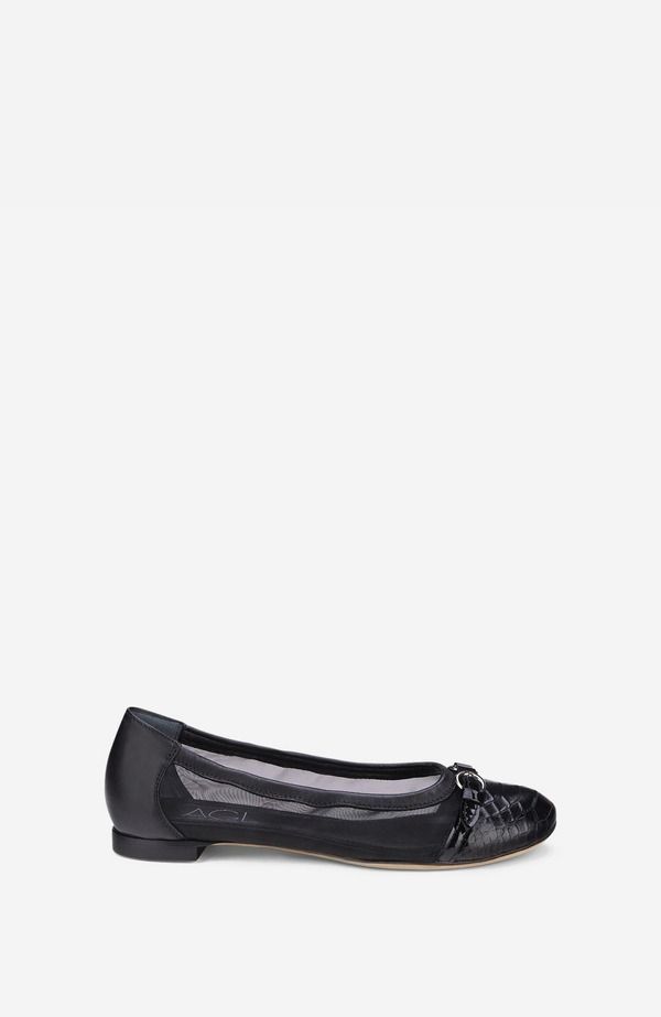 エージーエル レディース シューズ パンプス AGL Monia Ballet Flat Black Micromesh ブラック