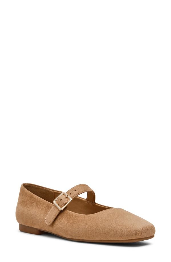 アンクライン レディース シューズ パンプス Anne Klein Mabel Mary Jane Flat Sand Suede サンド