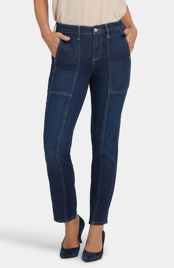 エヌワイディージェイ レディース ボトムス デニムパンツ ストレート ジーンズ NYDJ Margot Girlfriend Front Seam Straight Leg Jeans Midnight Breeze