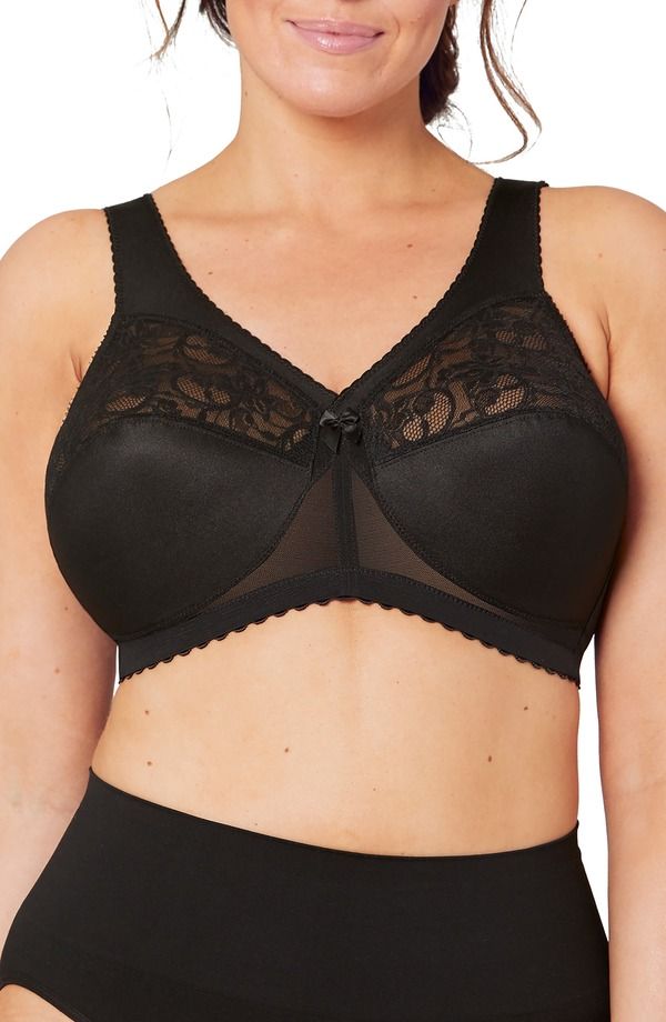 グラマライズ レディース アンダーウェア ブラジャー Glamorise MagicLift Original Support Bra Black ブラック