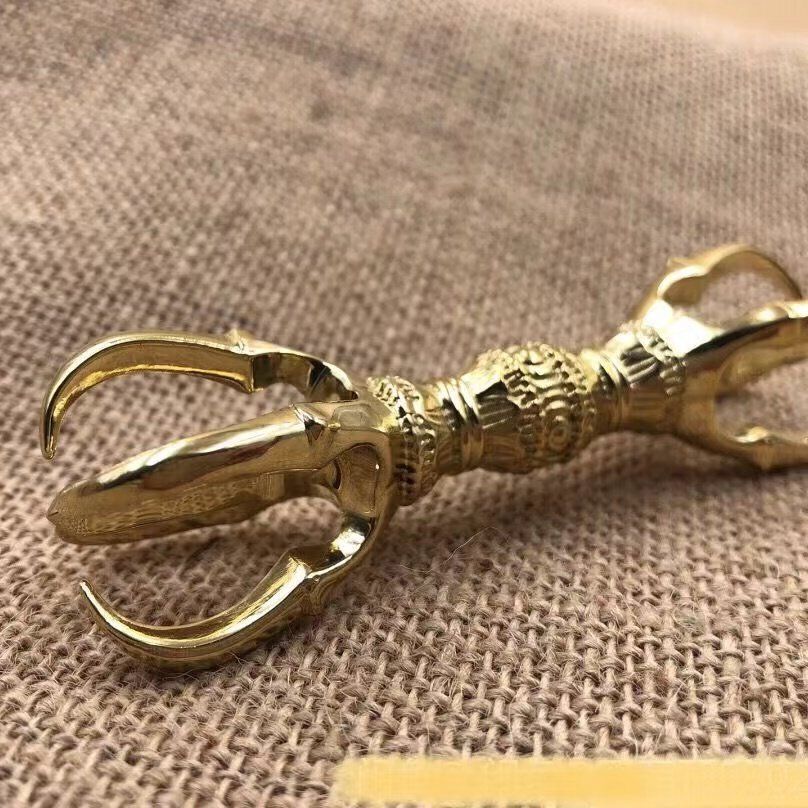 「密教法具 寺院用仏具」真言宗 金剛杵 五鈷杵 仏教芸術品 銅製 磨き仕上げ