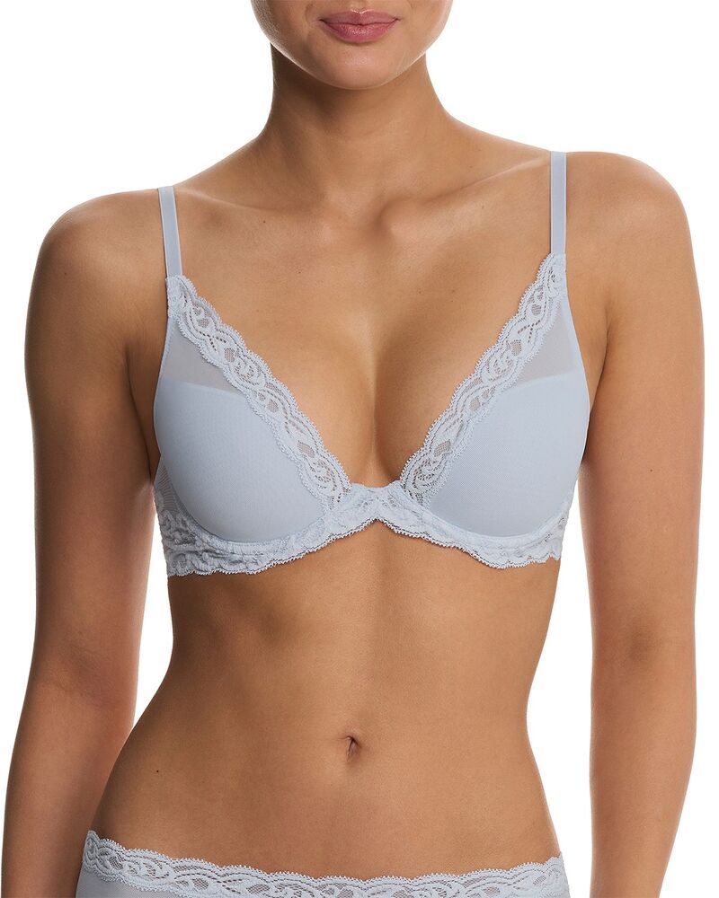 ナトリ レディース アンダーウェア ブラジャー Natori Feathers Contour Plunge Bra Frosted Sky