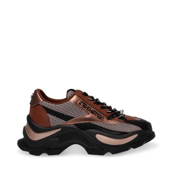 スティーブ マデン レディース シューズ スニーカー Steve Madden Zoomz Trainer Ld99 Bronze Mul