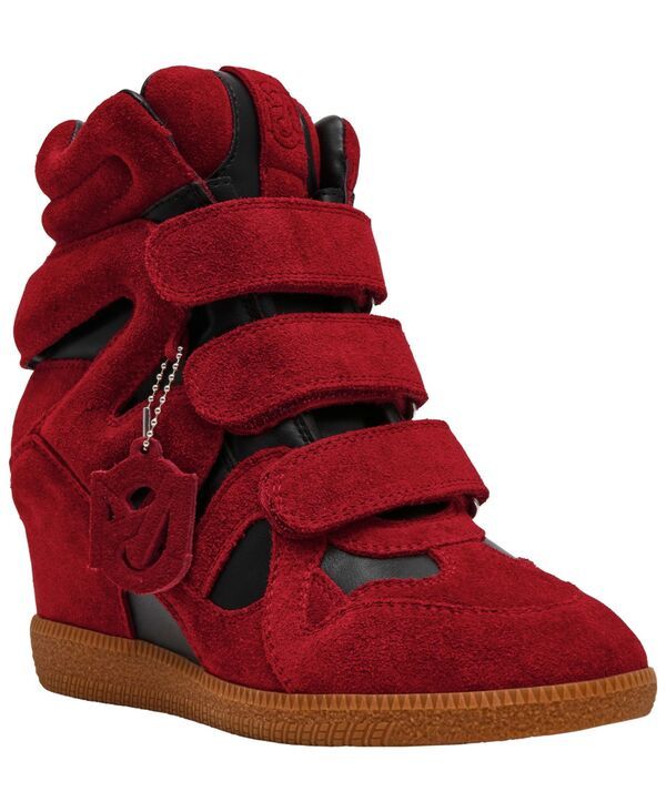 スティーブ マデン レディース シューズ スニーカー Steve Madden Womens Mavis High Top Wedge Sneakers Burgundy Suede バーガンディ