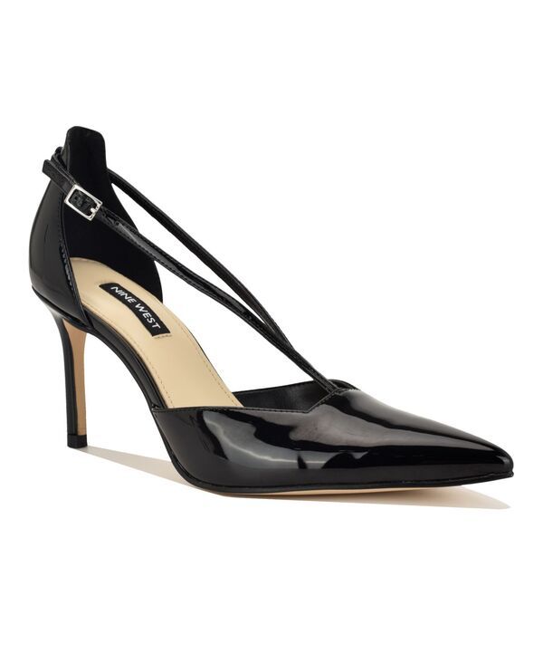 ナインウェスト レディース シューズ パンプス Nine West Womens Collae Strappy TwoPiece Stiletto Pumps Black Patent ブラック