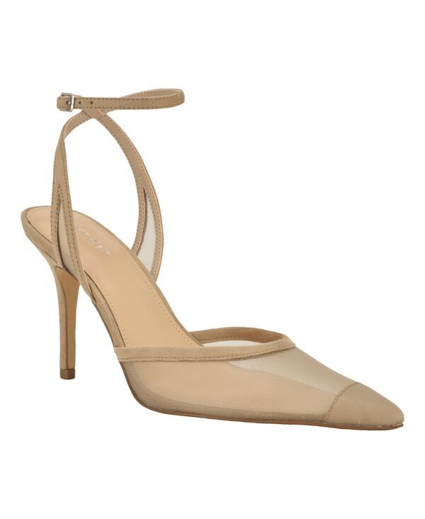 カルバンクライン レディース シューズ パンプス メッシュ アンクル Calvin Klein Womens Ozala Mesh Ankle Strap Stiletto Pumps Light Natural Mesh