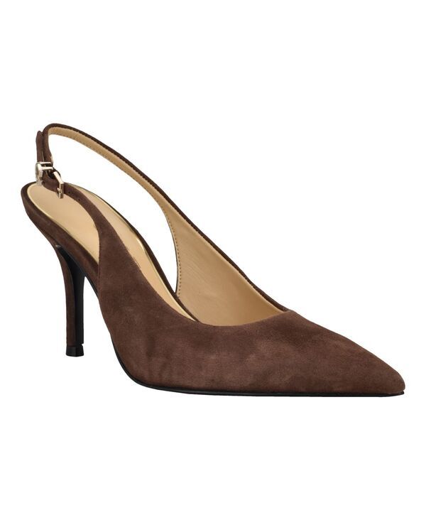 ゲス レディース シューズ パンプス GUESS Womens Princelsa Pointed Toe Slingback Pumps Dark Brown Suede ブラウン