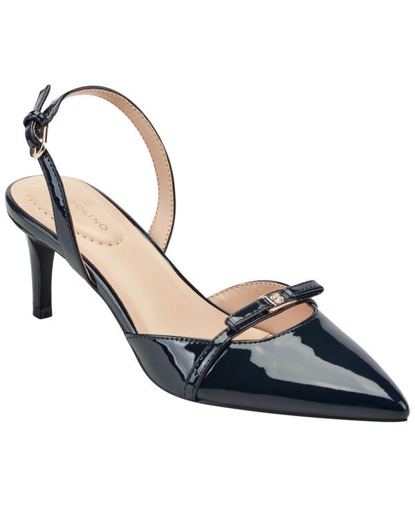バンドリーノ レディース シューズ パンプス ヒール Bandolino Womens Pracen Bow Slingbackitten Heel Pumps Navy Patent ネイビー