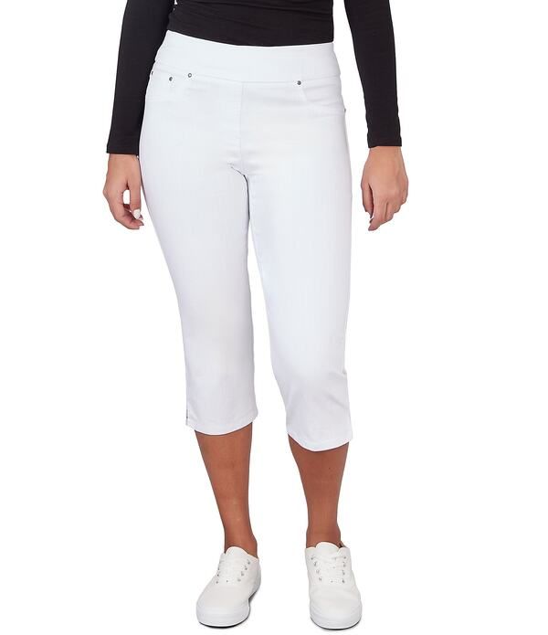 ルビーアールディー レディース ボトムス カジュアルパンツ プチ デニム キャップ Ruby Rd Petite Sizextra Stretch Denim PullOn Capri Pants White ホワイト