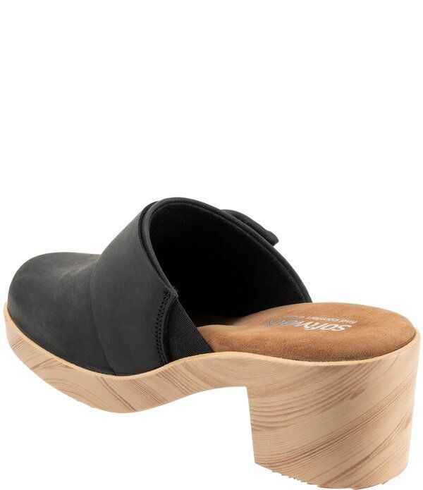 ソフトウォーク レディース シューズ サンダル レザー SoftWalk Ferrara Oiled Leather Clogs Black ブラック