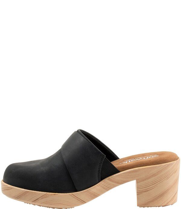 ソフトウォーク レディース シューズ サンダル レザー SoftWalk Ferrara Oiled Leather Clogs Black ブラック