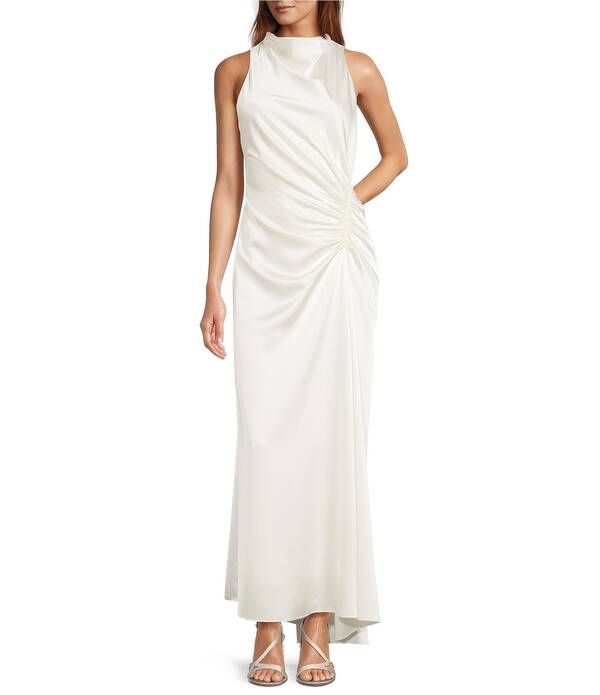 アントニオ メラーニ レディース トップス ワンピース A ライン ギャザー ノースリーブ Antonio Melani KyaLine Ruchedetail Cowl Neckline Sleeveless Dress Ivory アイボリー