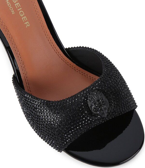 カートジェイガーロンドン レディース シューズ サンダル オックスフォード ロゴ Kurt Geiger London Oxford Crystal Embellished Logo Slipon Drench Dress Mule Sandals Black