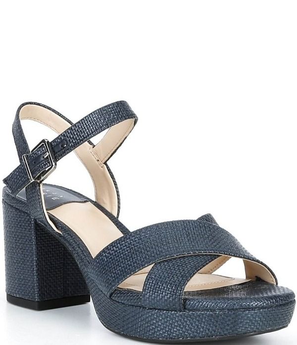 アレックスマリー レディース シューズ サンダル プラットフォーム Alex Marie Anette Raffia Cross Band Platform Sandalseaport Navy ネイビー