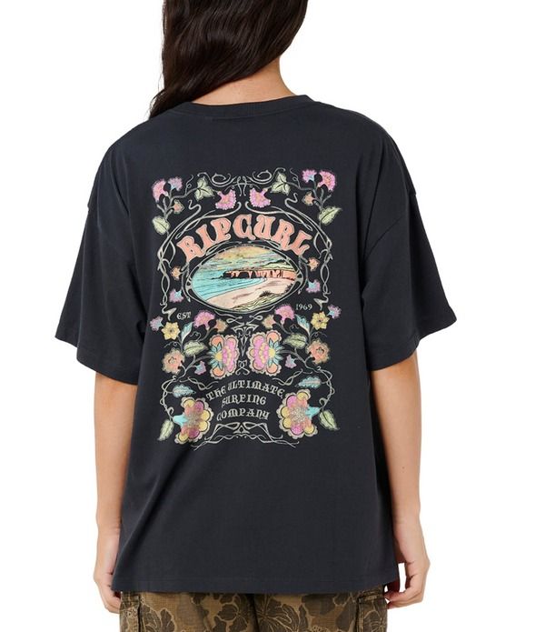 リップカール レディース トップス シャツ Rip Curl Catalina Island Short Sleeve TShirt Washed Black ブラック