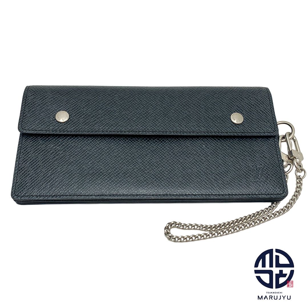 LOUIS VUITTON ルイヴィトン タイガレザー ポルトフォイユアコルディオン M30992 ウォレットチェーン付き アルドワーズ ダブルホック 長財布 ロングウォレット メンズ サイフ ブランド
