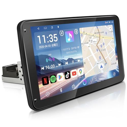 「1DIN&10インチ」KASUVARディスプレイオーディオ Androidカーナビ｜8コア4G+64G 無線CarPlay/AndroidAuto WiFi/SIMでGoogle活用YouTube視聴 バックカメラ連動/ステアリング制御可能 31a798e7