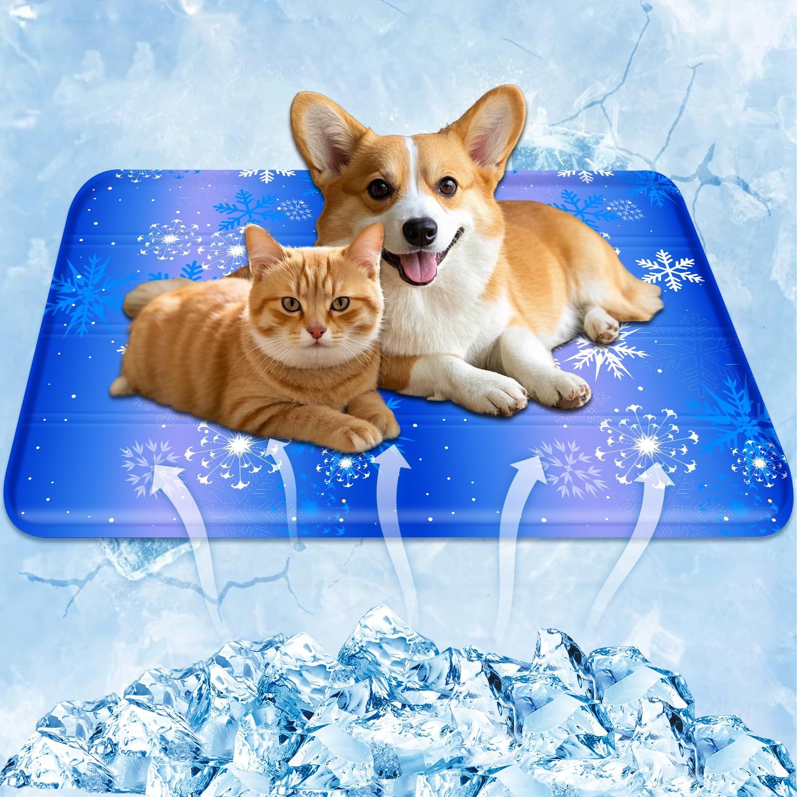 ペット用冷却マット 65*50cm 二重構造 防水加工 クールマット 犬・猫用 八つ折り畳めるひんやりマット 無害ジェル 接触冷感 冷却ジェルマット 省エネ 水洗い可 熱中症対策 小・中型犬 猫 ウサギなどのペットに対応可能 人間用にも(長方 d64f05df