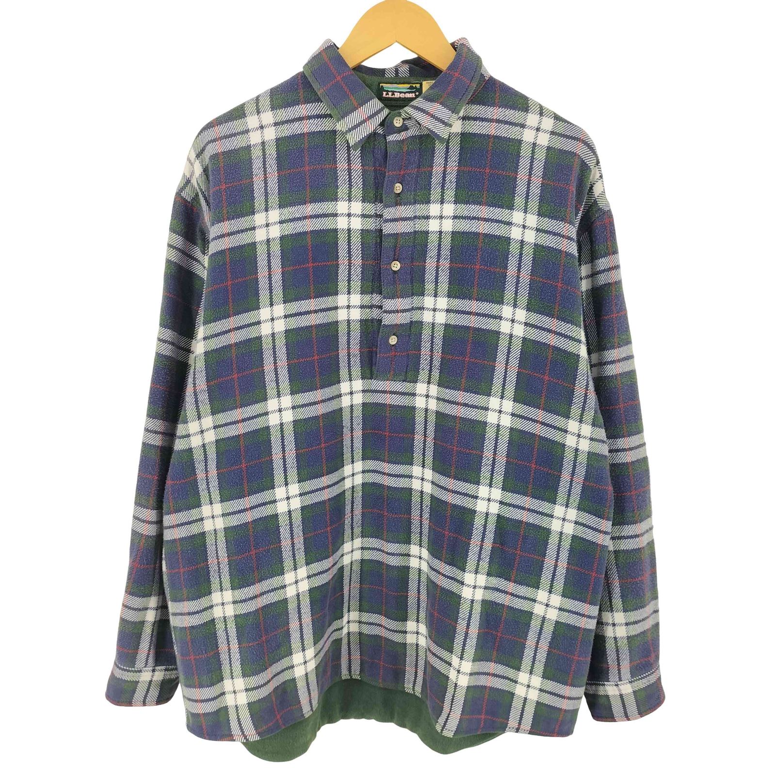 エルエルビーン L.L.Bean 80-90s MAURITIUS製 旧タグ 2枚生地 厚手 リバーシブルネルシャツ メンズ M