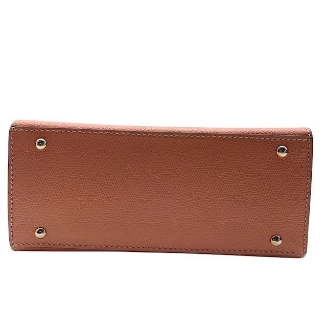 希少 美品 CELINE セリーヌ ハンドバッグ トートバッグ レザー シボ革 オレンジ ヴィンテージ レディース
