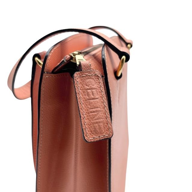 希少 美品 CELINE セリーヌ ハンドバッグ トートバッグ レザー シボ革