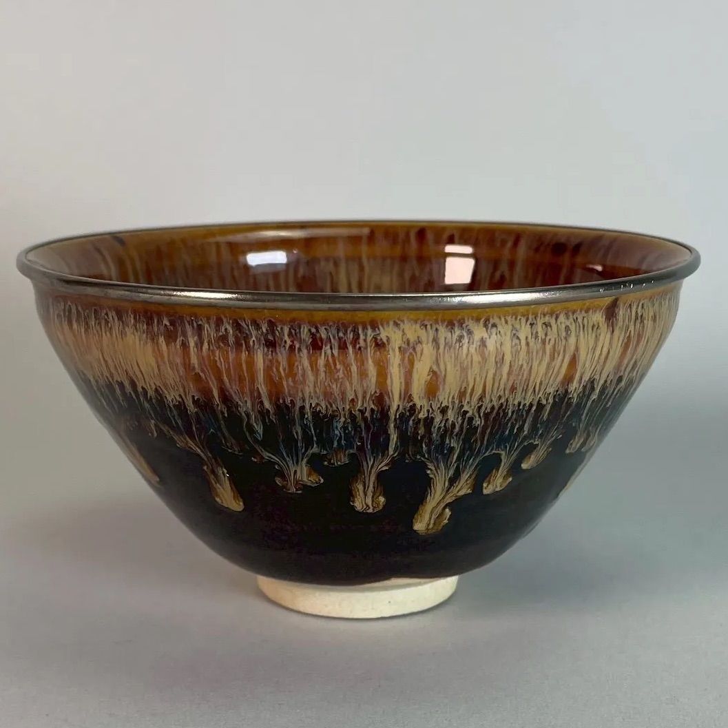 幽玄】桶谷定一「建盛天目茶碗」共箱 茶道具 茶碗 抹茶碗 煎茶道具