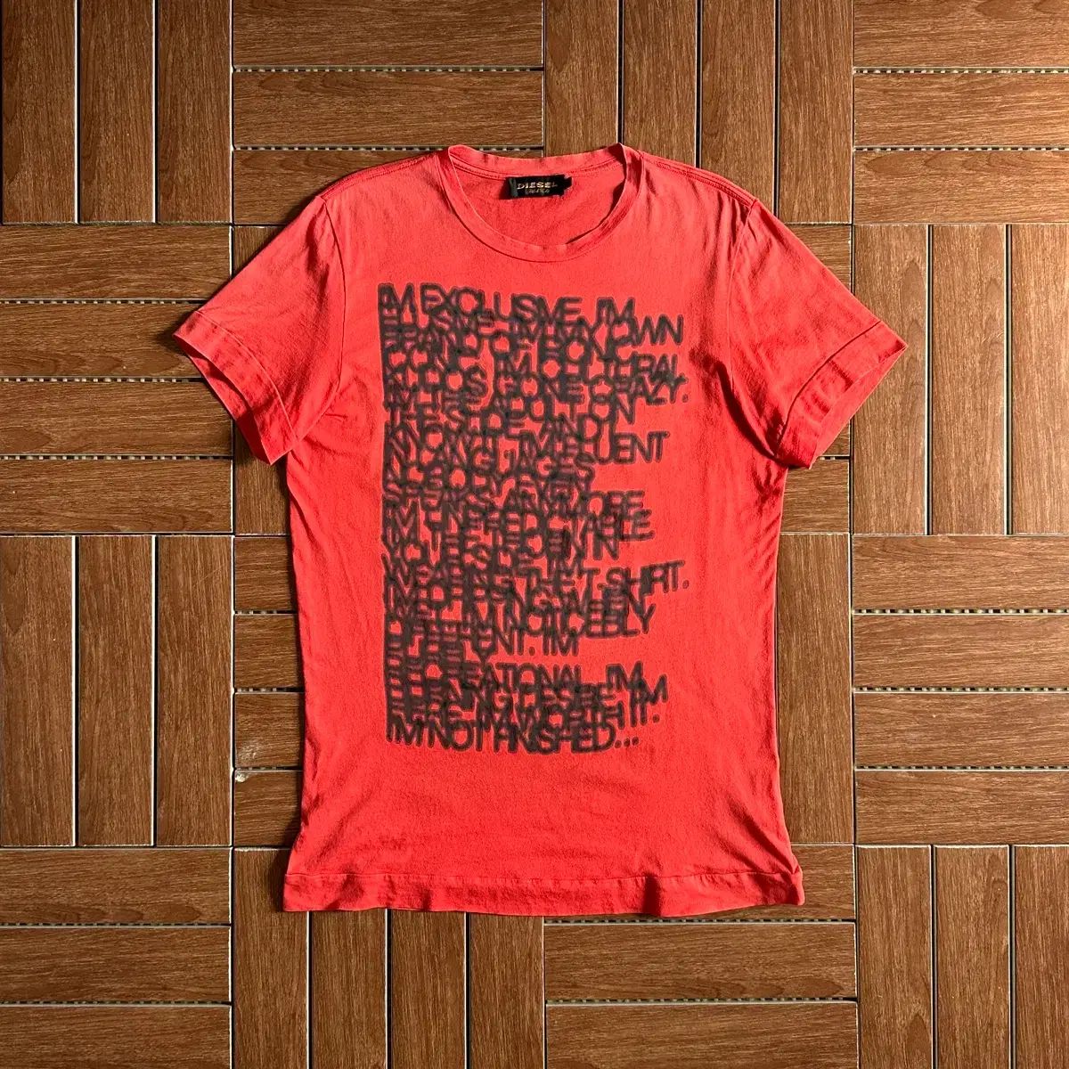ディーゼル ブラックゴールド プリンティング コットン 半袖Tシャツ S