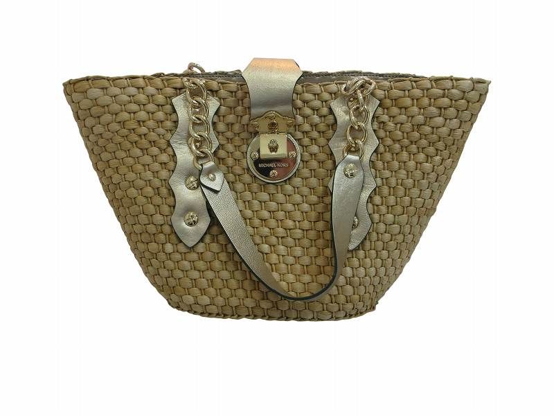 マイケルコース MICHAEL KORS バスケット かごバッグ ゴールドチェーン レディース