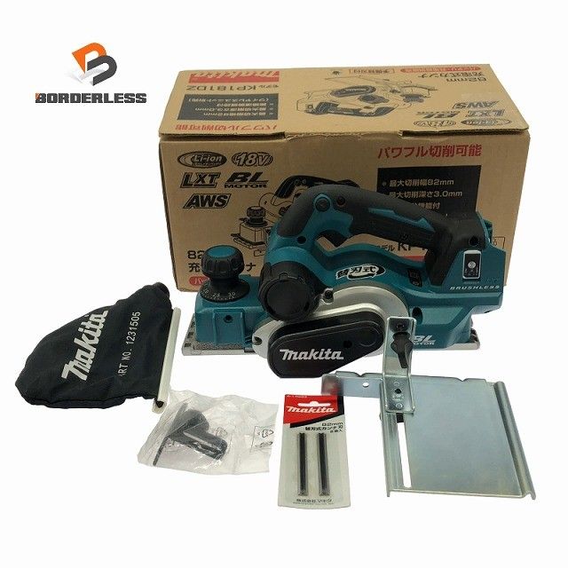☆美品☆makita マキタ 18V 82mm 充電式カンナ KP181DZ 本体+付属品 コードレス 電気カンナ 電動かんな 研削 木材加工129096