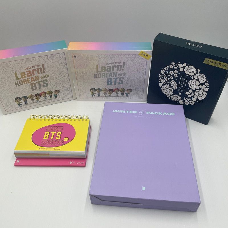 【中古美品】【未開封あり】BTS グッズ まとめ売り Winter Package ダルマジュン Learn! KOREAN など 公式【084-260606-nm-14-TEI】