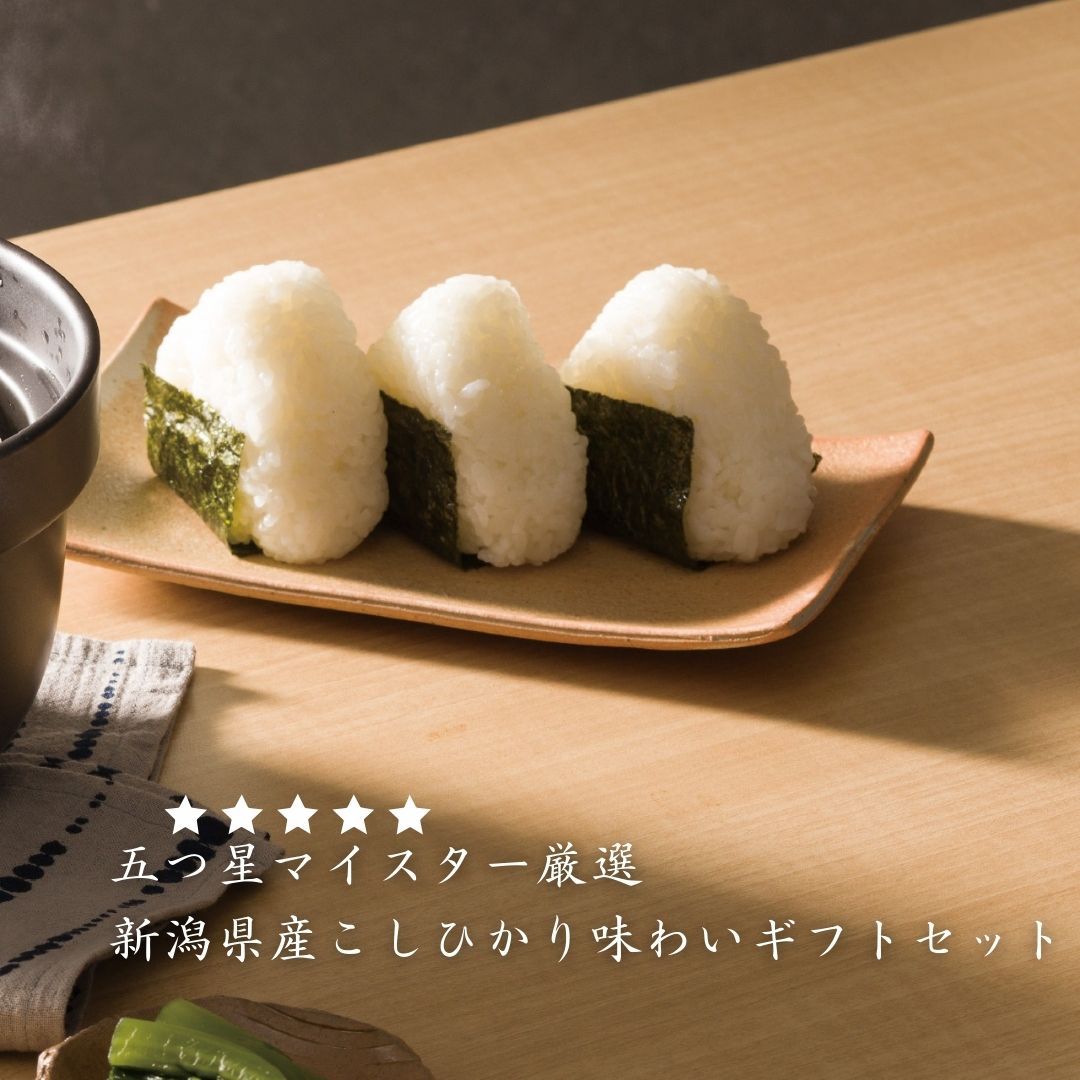 五つ星マイスター厳選 新潟県産こしひかり・天然塩味わい 米ギフト