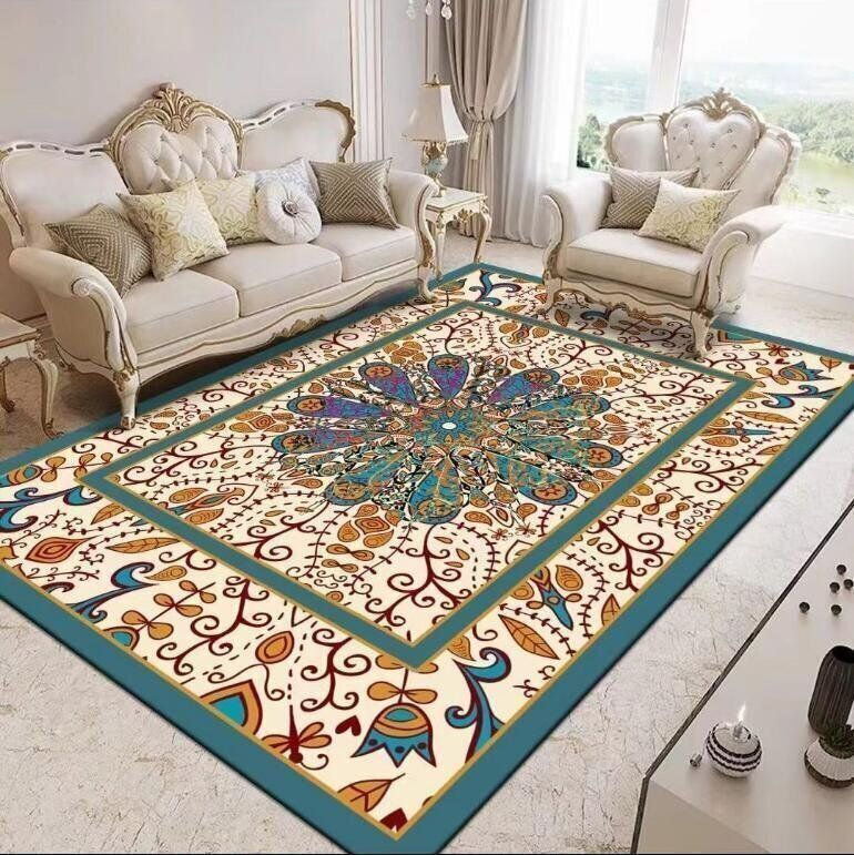 モダンアメリカンラグ カーペット 180×200cm 寝室 リビング用 汚れに強い マット付
