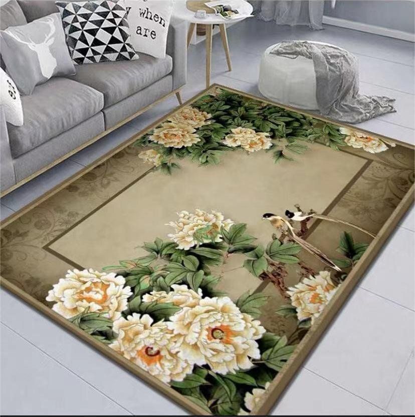 アメリカン風 カーペット 花柄 160x230cm 寝室 リビング 家庭用 おしゃれ 絨毯 肌触り良い