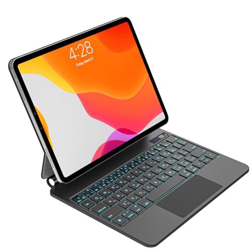 マジックキーボード iPad第11世代11 インチA16&第10世代10.9インチに対応 日本語配列 高精度トラックパッド付き ipadキーボード付きケース 7色バックライト 磁気吸着ケース 角度調整可能 横置きスタンド ブラックts 02d59dac