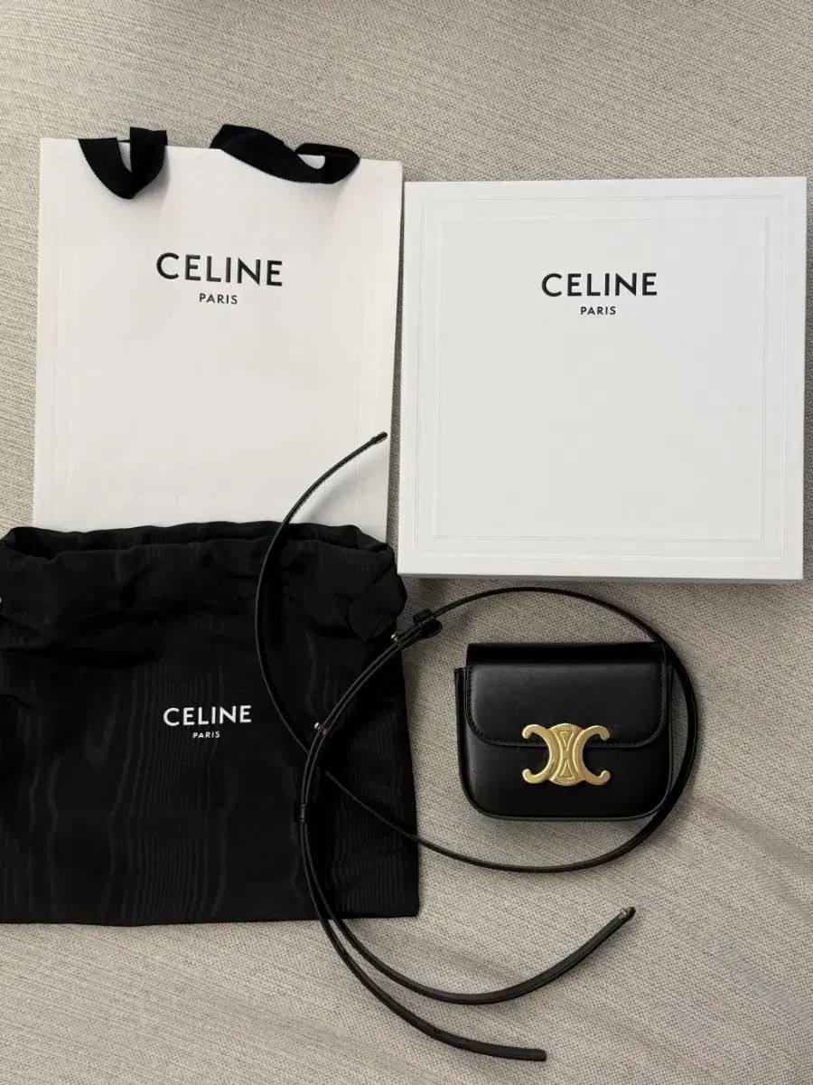 Celine セリーヌ ミニ Claude シャイニー（シャイニー） カーフスキン ブラック