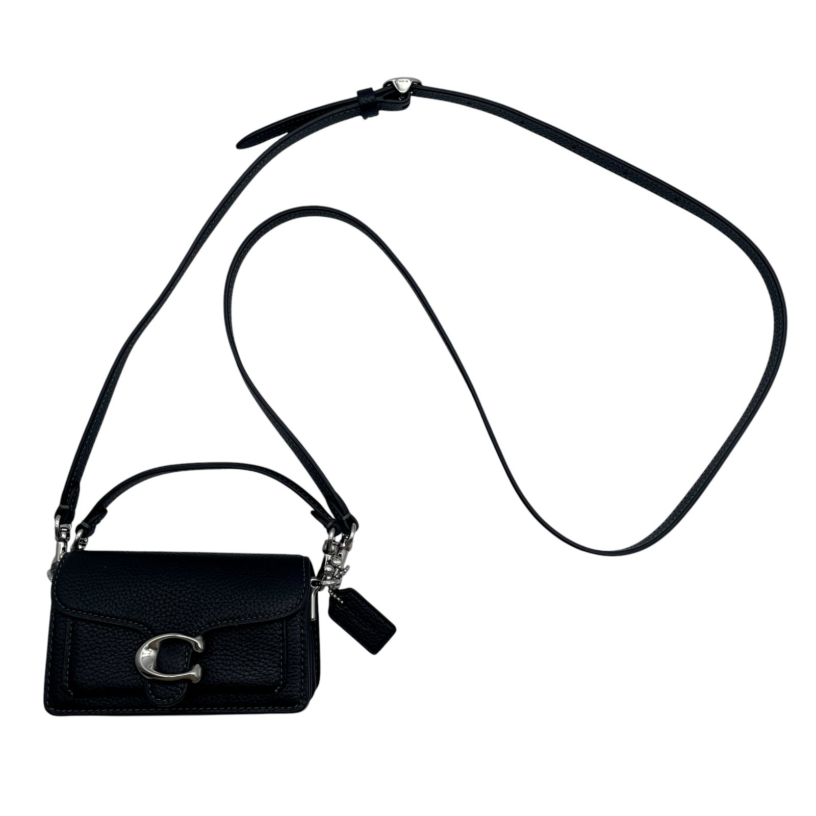 【極美品】コーチ　タビー　2way バッグ　シルバー金具　レザー　ブラック 美品 COACH コーチ ショルダーバッグ タビー12 マイクロサイズ 2way C
