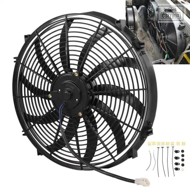 16in 10 ブレードカーエアコン電動ファンプッシュプルトラック RV DC 12V 120 ワット