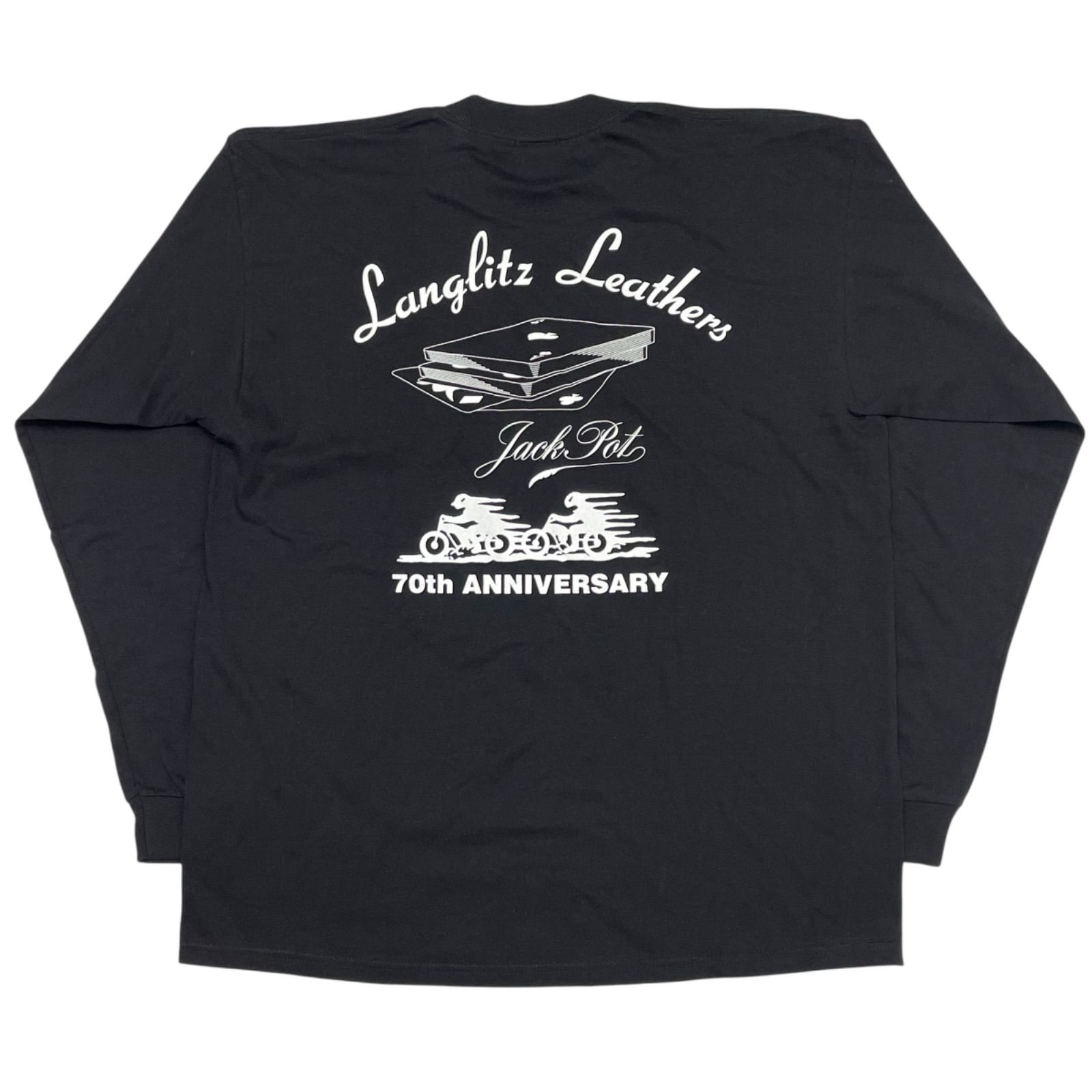 未使用品 70周年記念 USA製 Lサイズ Langlitz Leathers ラングリッツレザー Tシャツ ロンT Jack Pot 70thANNIVERSARY
