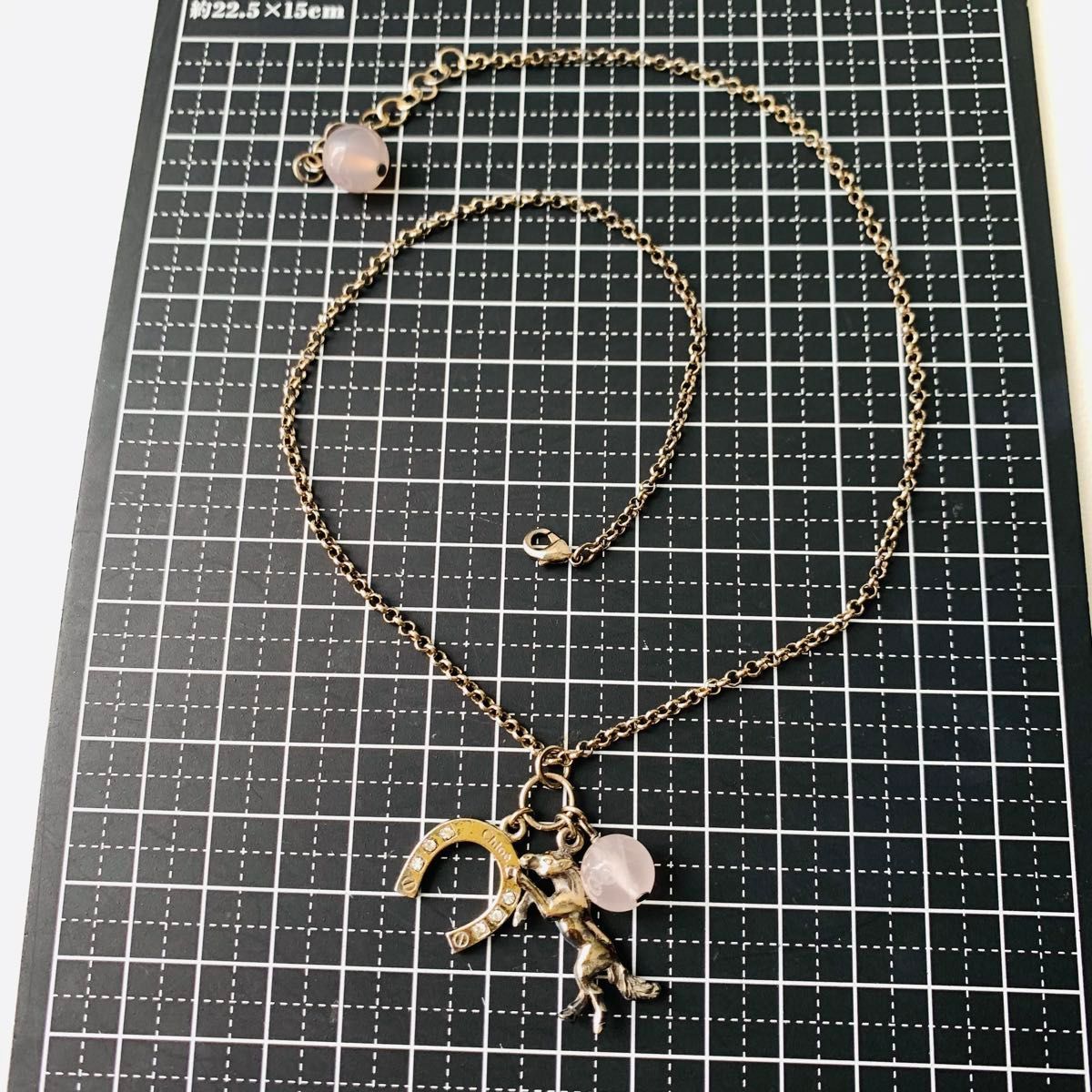 クロエ Chloe 馬蹄 チャーム ホース 馬 ネックレス ピンク ボール 
