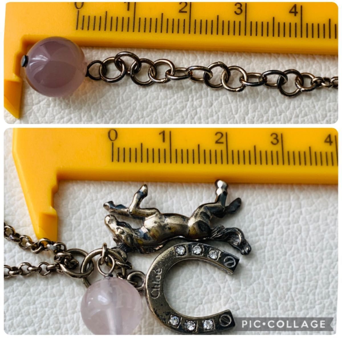 クロエ Chloe 馬蹄 チャーム ホース 馬 ネックレス ピンク ボール