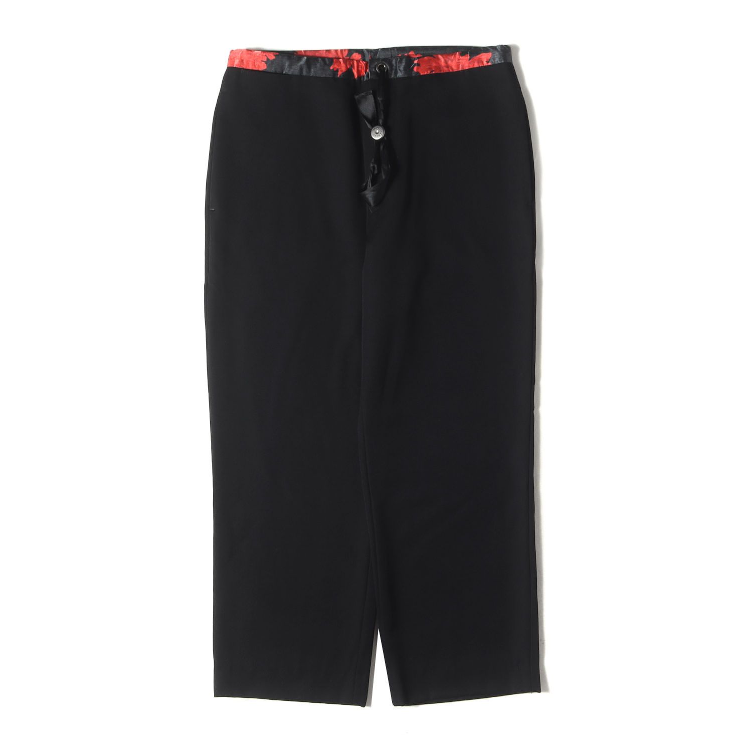 【美品】Yohji Yamamoto ヨウジヤマモト パンツ ブラック 黒 サイズ:3 | 05AW ドローストリング 牡丹 ウエスマン ウール トラウザー スラックス パンツ (MN-P11-161) / Ys | ボトムス ズボン【メンズ】【中古】