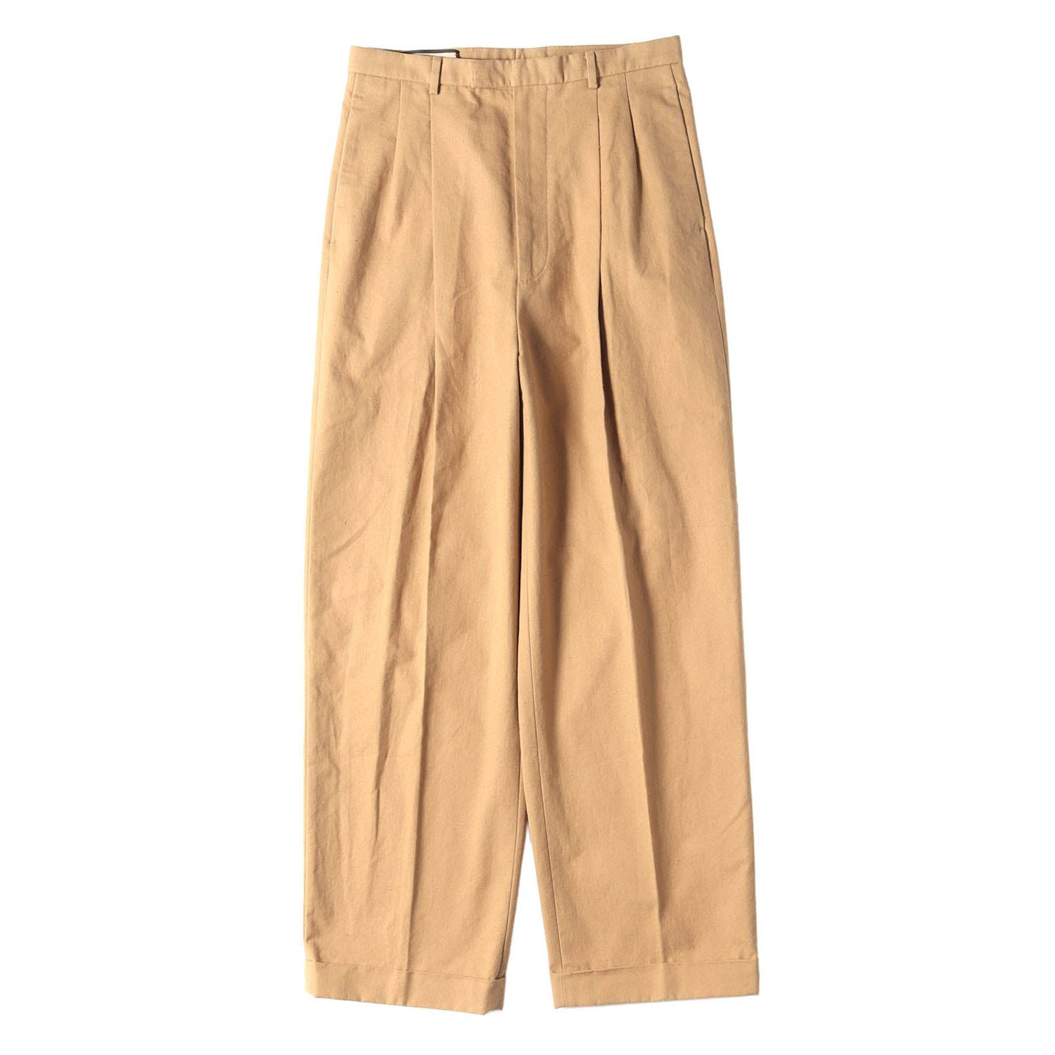 GUCCI グッチ パンツ ベージュ サイズ:44 | [アレッサンドロ・ミケーレ期] 22AW ピリング加工 コットン ツータック スラックスパンツ 723811 ZALH6 | ズボン ボトムス【メンズ】【中古】