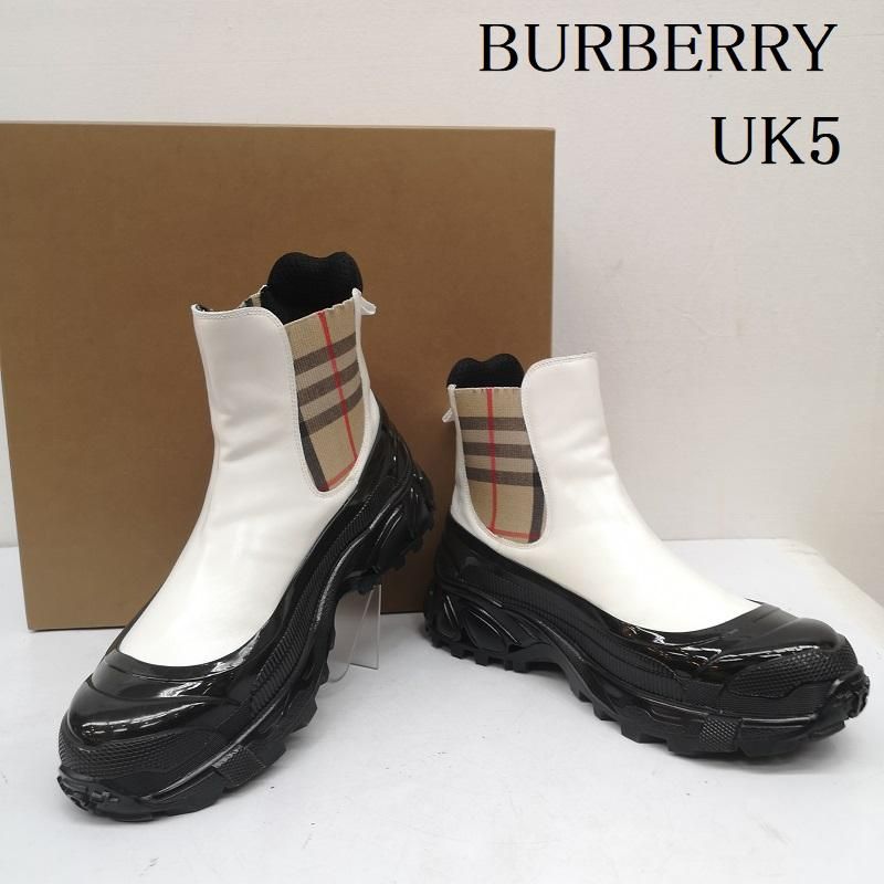バーバリー ノバチェック サイドゴア チェルシー ブーツ 38 レディース UK：5 ISItems【USED】【古着】【中古】50160854